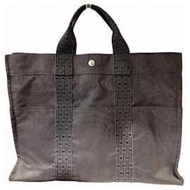 Hermès-Sac fourre-tout MM gris Hermes Air Line-Marron