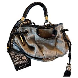 Lancel Brigitte Bardot Handbag Dark Grey Cloth Dark grey