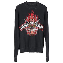 Suéter impreso Matrioska Dsquared2 en algodón negro Negro