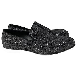 Mocassini Jimmy Choo Thame in Glitter Nero Nero