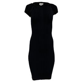 Vestido bandage em rayon preto com recortes torcidos Herve Leger Preto