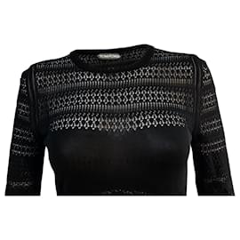 Tom Ford-Tom Ford Knitted Top in Black Viscose-Black