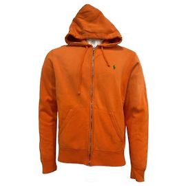 Polo Ralph Lauren Sweat à Capuche Zippé en Coton Orange Orange