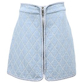 Gonna Mini Jacquard Sandro in Cotone Blu Chiaro Blu Blu chiaro