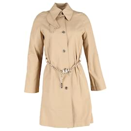 Michael Kors-Michael Michael Kors Chain Belt Trench Coat in Beige Cotton-Beige