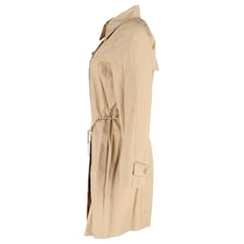 Michael Kors-Michael Michael Kors Chain Belt Trench Coat in Beige Cotton-Beige
