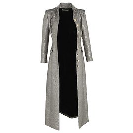 Alessandra Rich Sequinned Coat in Silver Sequins Silvery Metallic