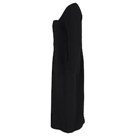 Autre Marque-Emilia Wickstead Erletta Double  Crepe Midi Dress in Black Polyester-Black