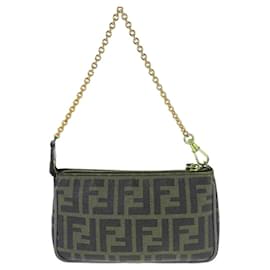 Fendi-Sac à main en cuir Fendi Zucca-Marron