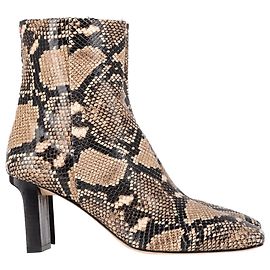 Botas de tornozelo em couro com efeito de pele de cobra Aeyde Outro Impressão em python