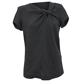 Maje-Maje Twist Front Top in Black Acetate-Black