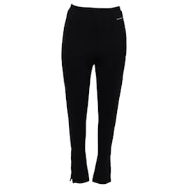 Balenciaga-Balenciaga Gartered Slim-Fit Trousers in Black Polyester-Black