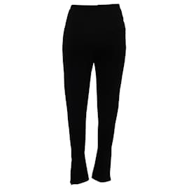 Balenciaga-Balenciaga Gartered Slim-Fit Trousers in Black Polyester-Black