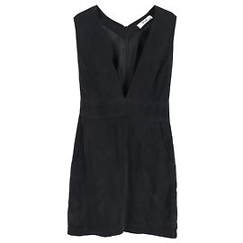 Abito Mini V-neck Anine Bing in Seta Nera Nero