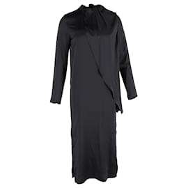 Autre Marque-Dodo Bar Or Midi Dress in Black Silk-Black