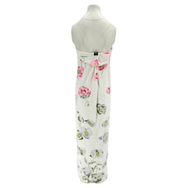 Leonard-Robe bustier à imprimé-White