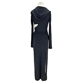 Versace-Robe noire à capuche-Black