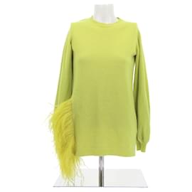 Valentino Garavani-Pull en cachemire et plumes-Green