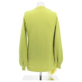 Valentino Garavani-Pull en cachemire et plumes-Green