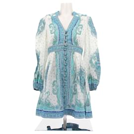 Zimmermann-Robe imprimée manches longues-Blue