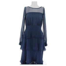 Autre Marque HOLMES & YANG Navy Blue Silk Dress Navy blue