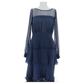 Autre Marque-Robe marine en soie-Navy blue