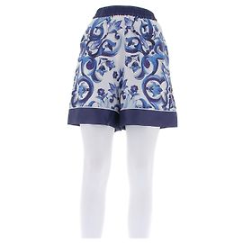 Dolce & Gabbana Blue Silk Shorts Blue