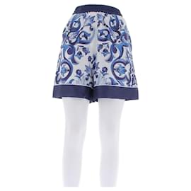 Dolce & Gabbana-Blue silk shorts-Blue