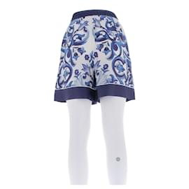 Dolce & Gabbana-Blue silk shorts-Blue