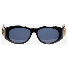 Gianni Versace Schwarze MOD 424 Sonnenbrille Schwarz