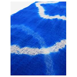 Autre Marque-Blue and white Shibori Cashmere scarf-Blue