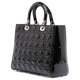 Dior-Dior Black Large Patent Cannage Lady Dior-Black
