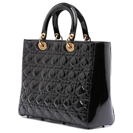 Dior-Dior Black Large Patent Cannage Lady Dior-Black