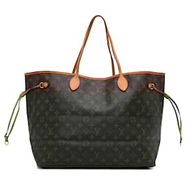 Louis Vuitton-Louis Vuitton Brown Monogram Neverfull GM-Brown