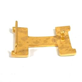 Hermès-Hermes Gold H Logo Buckle-Golden