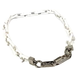 Louis Vuitton-Louis Vuitton MP2350 Collier Square Ceramic Necklace-White