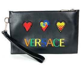 Versace Leather Clutch Bag Black Multiple colors