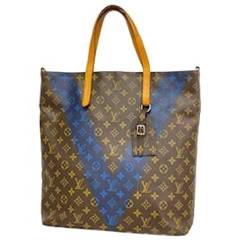 Louis Vuitton-Sac cabas NS V-Line Monogram de Louis Vuitton-Marron,Bleu