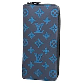 Louis Vuitton-Portefeuille long vertical Zippy Monogram Shadow Louis Vuitton-Bleu Marine