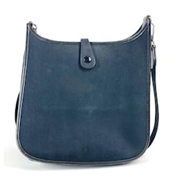 Hermès-Hermes Perforated Logo Evelyn PM Crossbody Bag-Black,Navy blue
