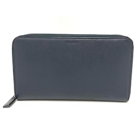 Prada Blue Bi-Fold Wallet Blue