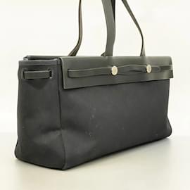 Hermès-Sac à main Hermes Airbag Cabas MM-Noir