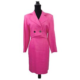 Yves Saint Laurent pink linen suit Pink
