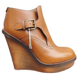Bottines à talon compensé Chloé Cuir Marron Clair Marron clair
