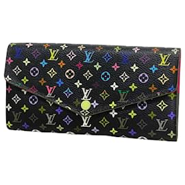 Louis Vuitton-Louis Vuitton Long Wallet Monogram Multicolor-Black,Red