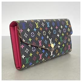 Louis Vuitton-Louis Vuitton Long Wallet Monogram Multicolor-Black,Red