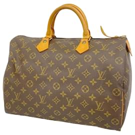 Louis Vuitton-Louis Vuitton Monogram Speedy 35 Handbag-Brown