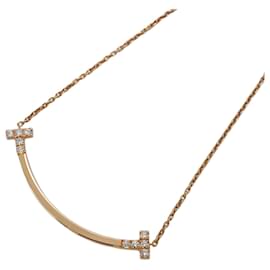 Tiffany & Co-Tiffany T Smile Medium Necklace in 18K Pink Gold with Diamond-Other