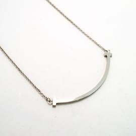 Tiffany & Co-Tiffany T Smile Small Necklace in 18K White Gold-Other