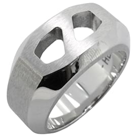 Hermès-Bague en acier inoxydable Hermes Delta-Argenté